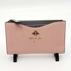 100% Authentic GUCCI Pink&Grey W/P Leather Clutch Bag 160-06302024